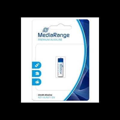 Pilha alcalina MediaRange em embalagem branca e azul