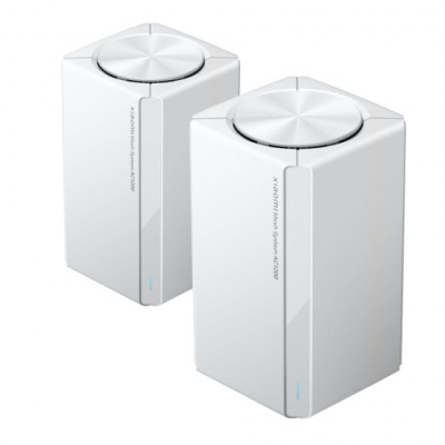 Dois dispositivos de rede Xiaomi Mesh System AC1200 brancos