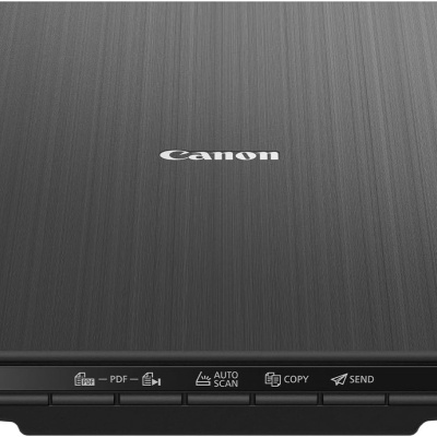 Scanner preto Canon com botões de função na parte frontal