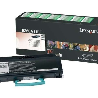 Toner preto Lexmark E260A11E com caixa preta
