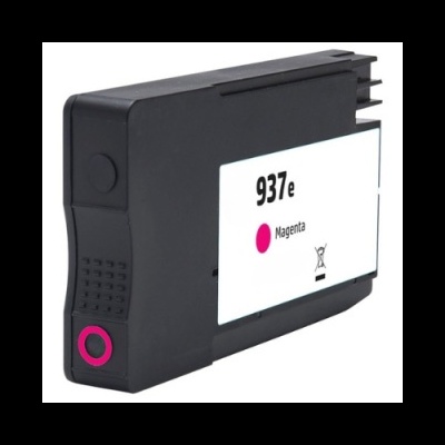 Cartucho de tinta preto com etiqueta branca 937e Magenta