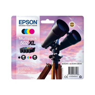 Embalagem de multipack Epson 502 XL de tinta para impressora com cores e modelo