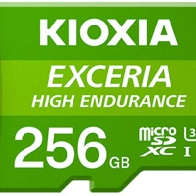 Cartão de memória microSD verde Kioxia Exceria 256 GB
