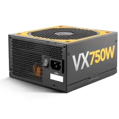 Fonte de alimentação para computador VX 750W preta e amarela