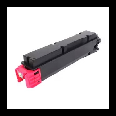 Cartucho de toner preto com detalhe vermelho sobre fundo branco