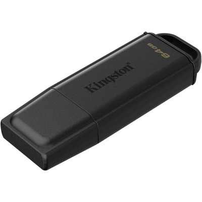 Pen drive Kingston preto com capacidade de 64 GB