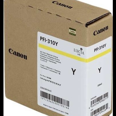 Caixa de tinteiro Canon PFI-310Y amarela para impressora