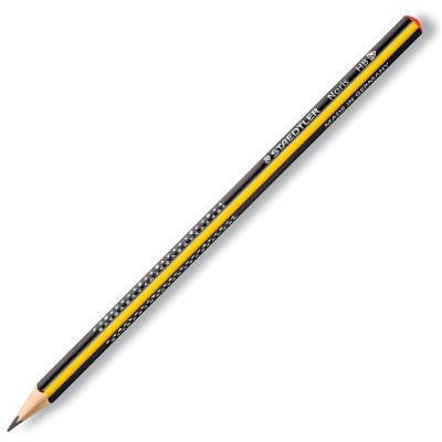 Lápis Staedtler Noris HB preto e amarelo com texto visível