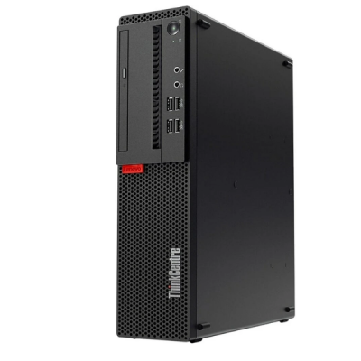 Computador Lenovo ThinkCentre preto com leitor de DVD e portas USB