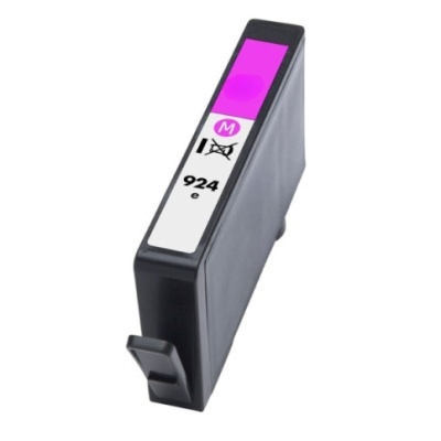 Cartucho de tinta preta com etiqueta branca e detalhe magenta