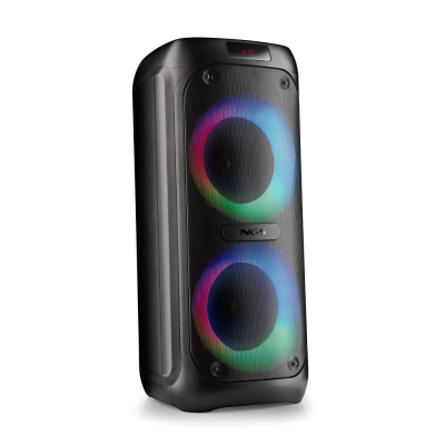 Coluna portátil preta NGS com luzes LED coloridas