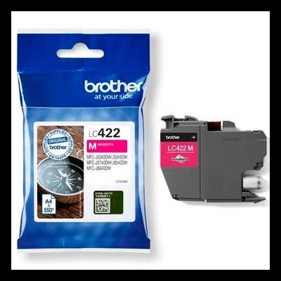 Cartucho de tinta Brother LC422M magenta com embalagem azul