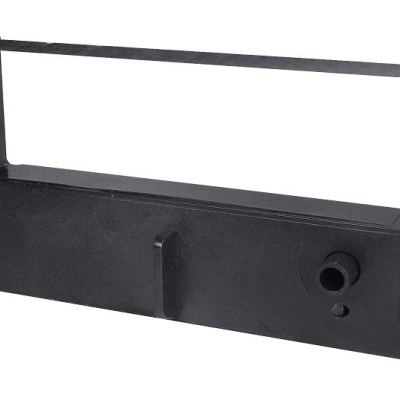 Fita de tinta preta para impressora em fundo branco