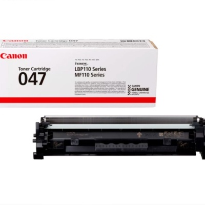 Cartucho de toner Canon 047 para impressora em caixa branca e vermelha