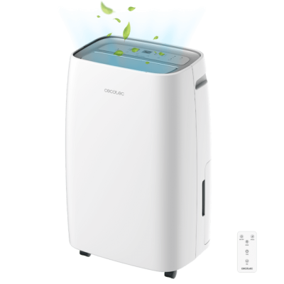 Purificador de ar branco da marca Cecotec com controlo remoto
