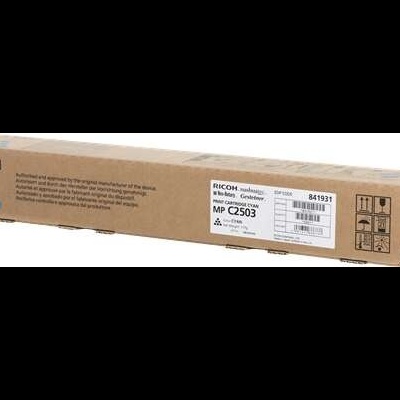 Embalagem de cartucho de toner Ricoh azul cyan para impressora MP C2503