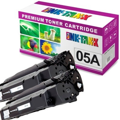 Cartucho de toner preto premium INK-TANK 05A com caixa e dois toners