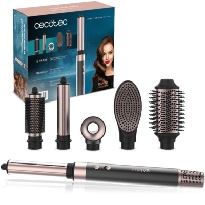 Kit de cabeças para modelador de cabelo com diversos acessórios e embalagem