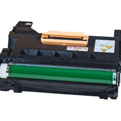 Cartucho de toner preto com cilindro verde e pega bege