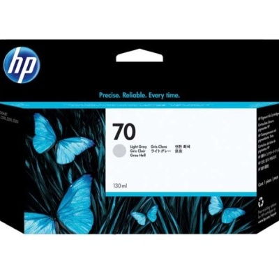 Embalagem preta e azul de tinta para impressora HP 70 Light Gray com borboletas