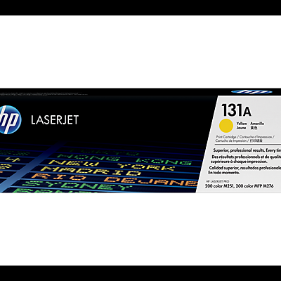 Cartucho impressora HP LaserJet 131A amarelo CF212A na embalagem preta