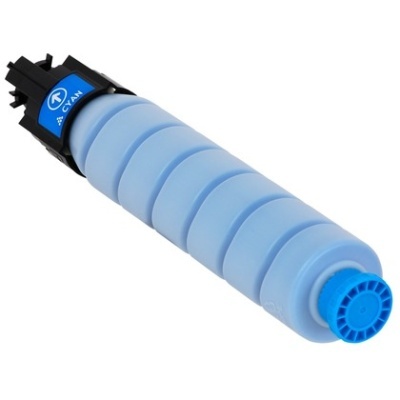 Cilindro de toner ciano azul claro com etiqueta # CYAN