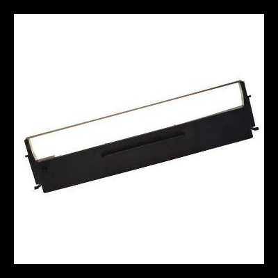 Fita de tinta preta para impressora com invólucro retangular preto e superfície branca