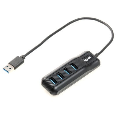 Hub USB preto com 5 portas USB 3.0 da marca Tiggod