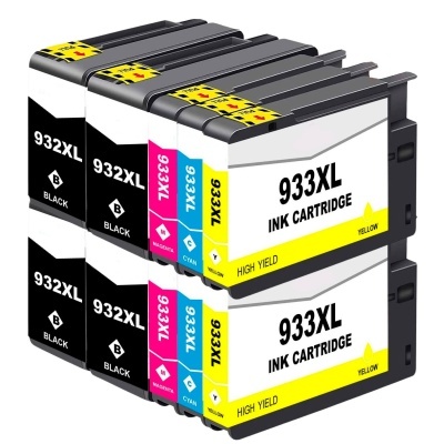 Conjunto de tinteiros 932XL preto, 933XL amarelo, ciano e magenta para impressora