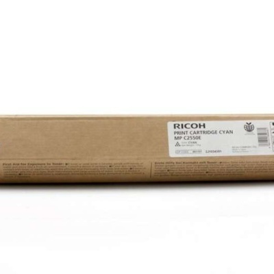 Embalagem de cartucho de impressão azul Ricoh MP C2550E