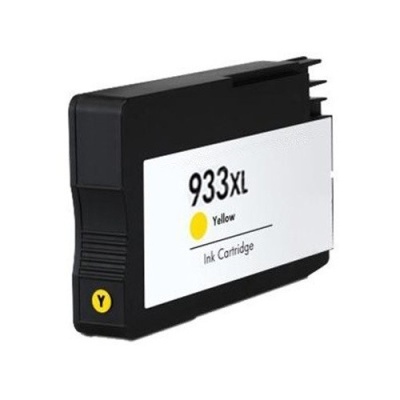 Cartucho de tinta preto com etiqueta branca e texto 933XL Yellow Ink Cartridge