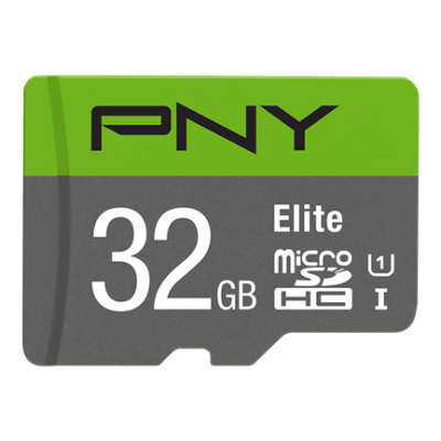 Cartão memória microSD PNY 32GB Elite verde e cinzento