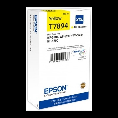 Cartucho de tinta Epson amarelo XXL T7894 para impressora WorkForce Pro