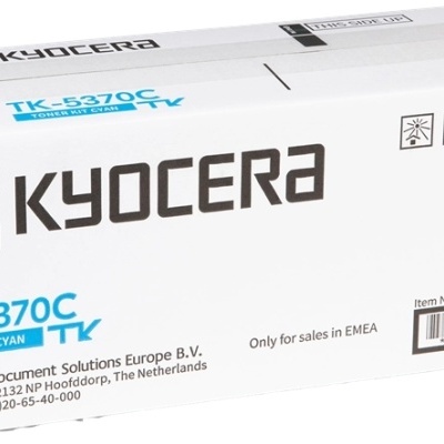 Embalagem branca para toner KYOCERA TK-5370C cyan com texto e etiquetas
