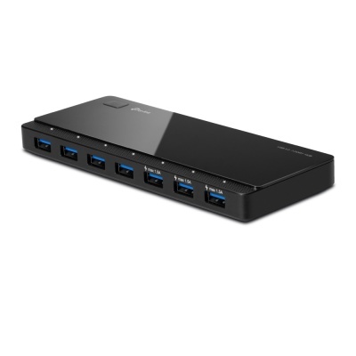 Hub USB 3.0 preto com seis portas USB