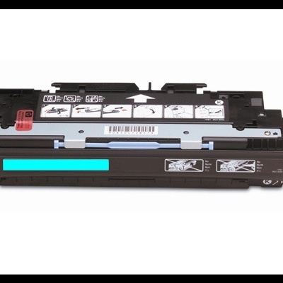 Tinteiro preto para impressora com etiquetas e código de barras.