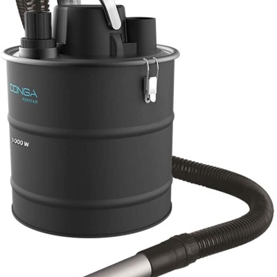 aspirador de cinzas preto CONGA POPSTAR com tubo flexível e pega prateada