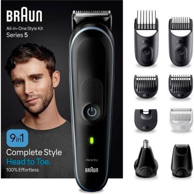 Conjunto de aparador de cabelo Braun Series 5 com 9 acessórios