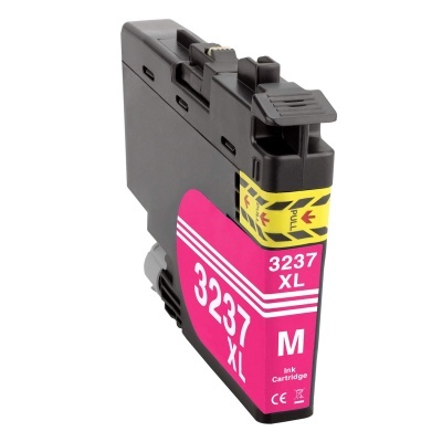 Cartucho de tinta de impressora com etiqueta rosa e faixa amarela PULL