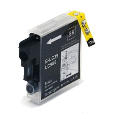 Cartucho de tinta preta para impressora com etiquetas e instruções