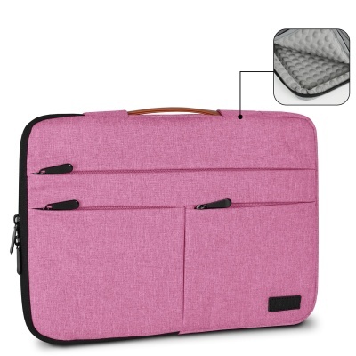 Capa rosa para portátil com fechos e alça