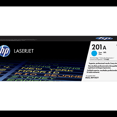Caixa de toner HP LaserJet 201A azul para impressoras