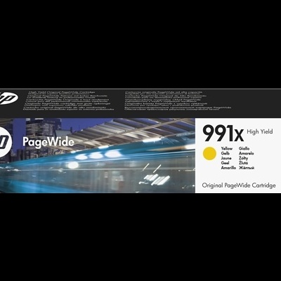 Embalagem de tinta HP PageWide 991X Amarelo Alta Capacidade