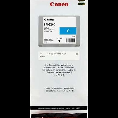 Cartucho de tinta Canon PFI-320C azul na embalagem