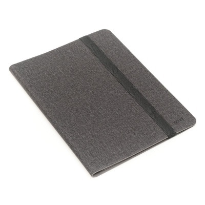 Capa cinza escuro para tablet com fecho elástico preto