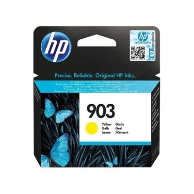 Embalagem tinteiro HP 903 amarelo com borboletas azuis
