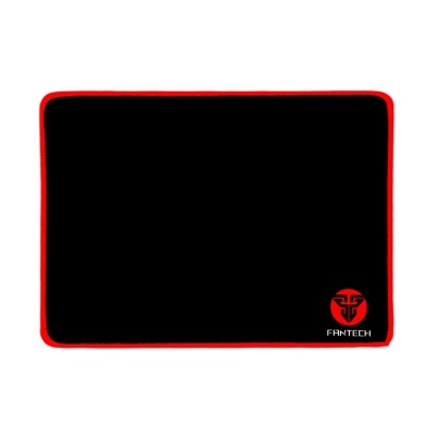 Tapete rectangular para rato preto com bordas vermelhas e logótipo FANTECH