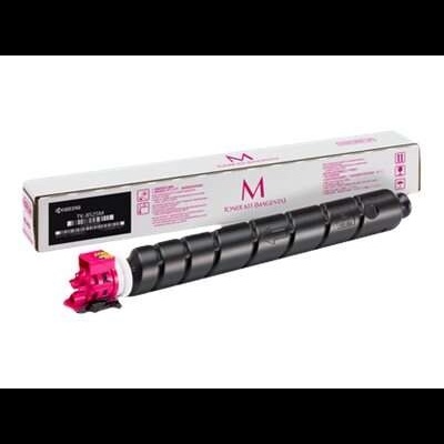 Cartucho de toner preto e rosa com embalagem branca