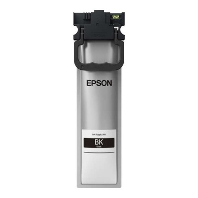 Cartucho de tinta Epson preto com corpo metálico e etiqueta branca