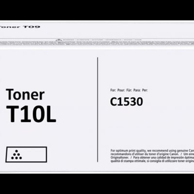 Embalagem de toner Canon T10L branca com texto preto e código C1530